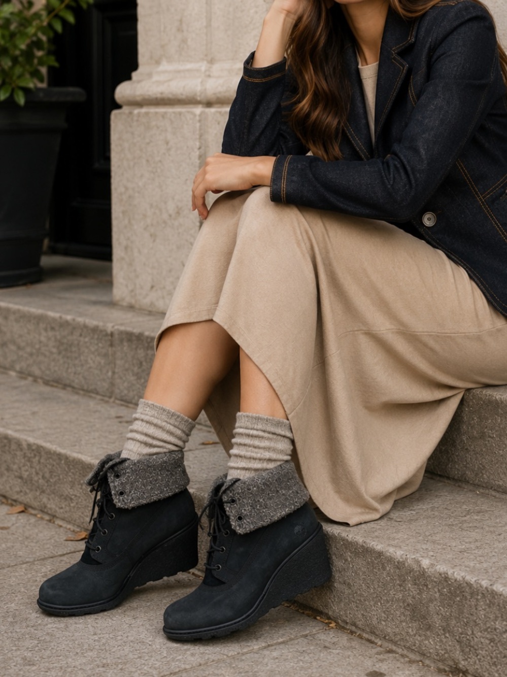 New Timberland Women's Earthkeepers 2-way Comfy Stylish Boots, Sturdy Wedges